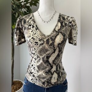 Snake Skin Print With Puffy Arms